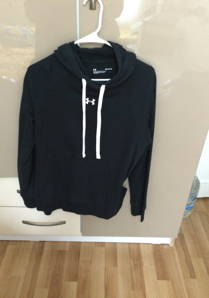 Siyah Kapüşonlu Kadın Sweatshirt - Görsel 3