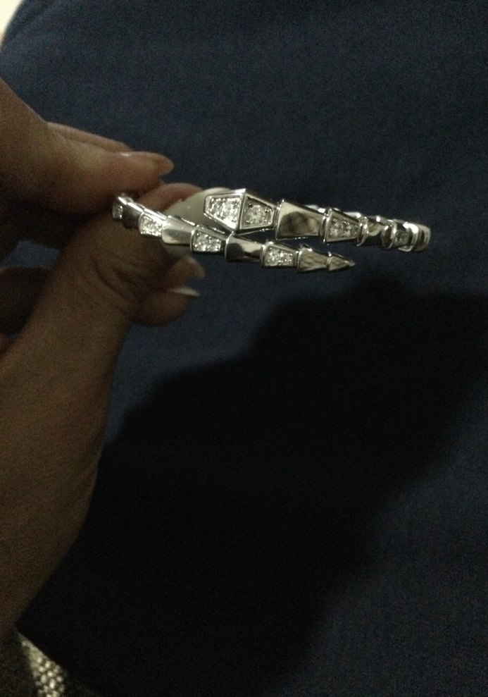 Gümüş Yılan Desenli Zincirli Kadın El Zinciri - Görsel 2