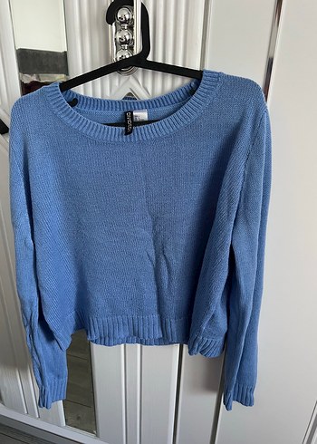 Mavi Örgü Kadın Triko Sweatshirt