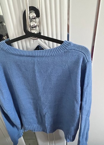 H&M Mavi Örgü Kadın Triko Sweatshirt