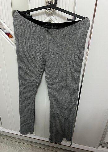 m Beden gri Renk Gri Örgü Kadın Kumaş Pantolon