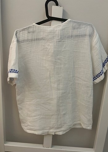 Penti Beyaz Kısa Kollu Nakışlı Kadın Gömlek - Görsel 3