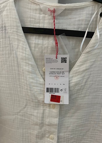 Penti Beyaz Kısa Kollu Nakışlı Kadın Gömlek - Görsel 4