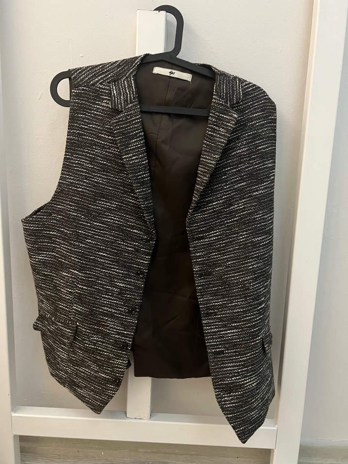 Düğmeli Gri erkek  Midi Yelek - Görsel 4