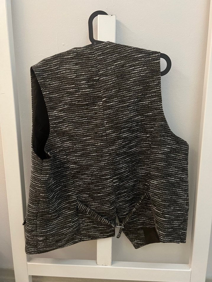 Düğmeli Gri erkek  Midi Yelek - Görsel 3