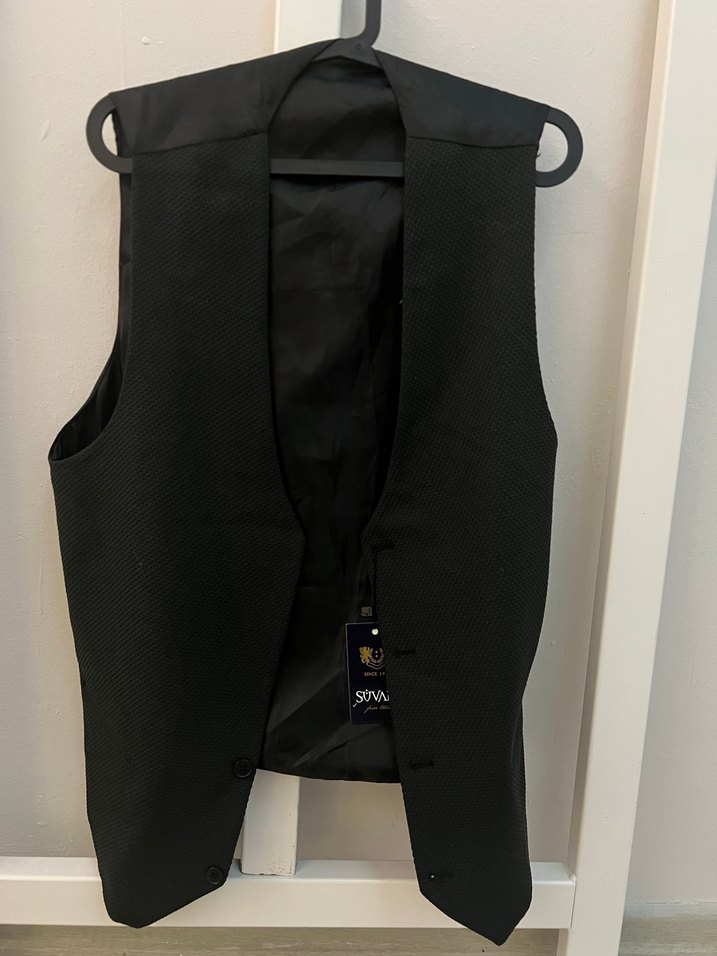 Erkek Siyah Kemerli Kolsuz Ceket - Görsel 2