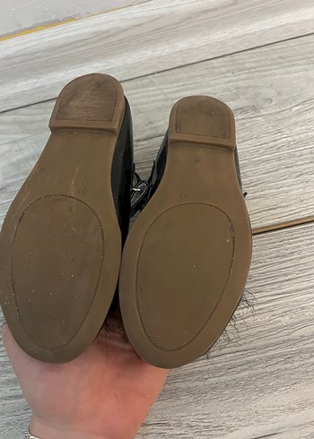 Kız Çocuk Siyah Tüylü Babet Ayakkabı - Görsel 4