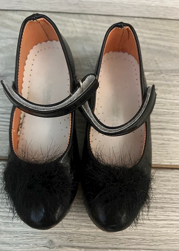 Kız Çocuk Siyah Tüylü Babet Ayakkabı - Görsel 3