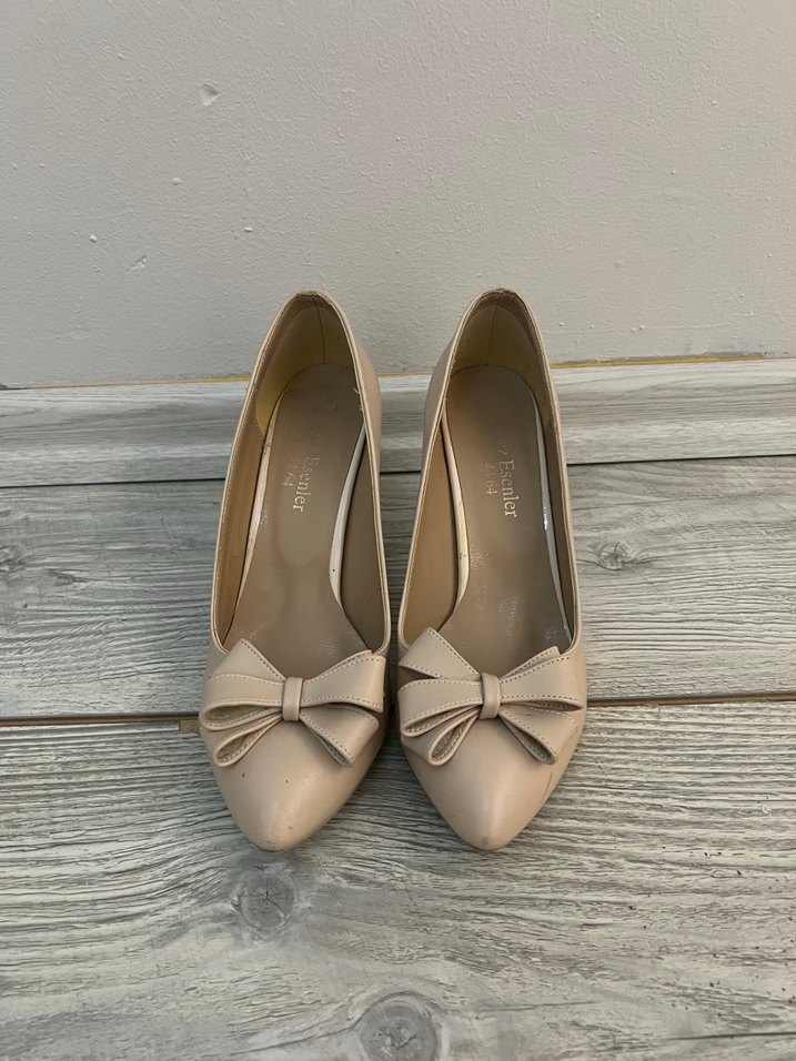 Bej Fiyonklu Stiletto Topuklu Kadın Ayakkabı - Görsel 2