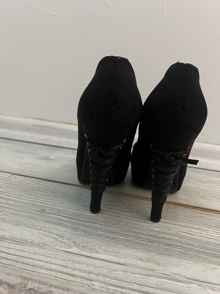 Klasik Siyah Platform Topuklu Stiletto - Görsel 2