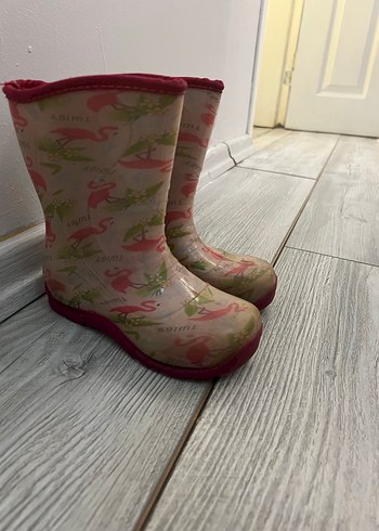 Kız Çocuk Pembe Bağcıklı Bohem Yağmur Çizmesi - Görsel 2