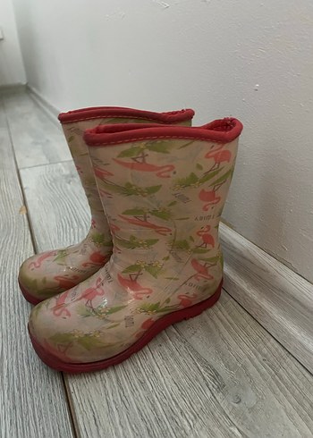 Kız Çocuk Pembe Bağcıklı Bohem Yağmur Çizmesi - Görsel 3