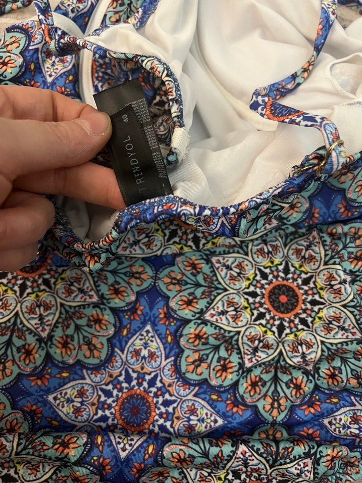 Bohem Desenli Fermuarlı Kadın Mayo - Görsel 4