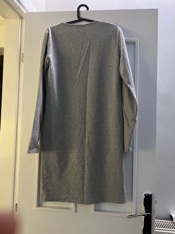 Gri Baskılı Uzun Kollu Pamuklu Tunik - Görsel 4