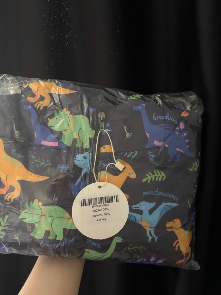 Çocuk Dinozor Baskılı Fermuarlı Mont 4-5 - Görsel 2