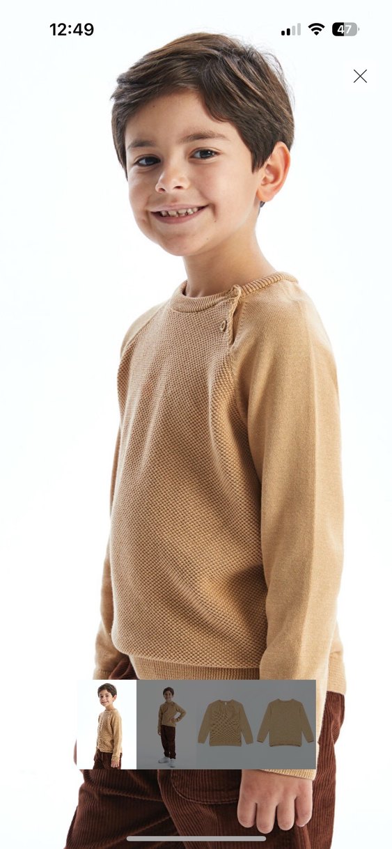 Erkek Çocuk Kahverengi kazak - Görsel 2