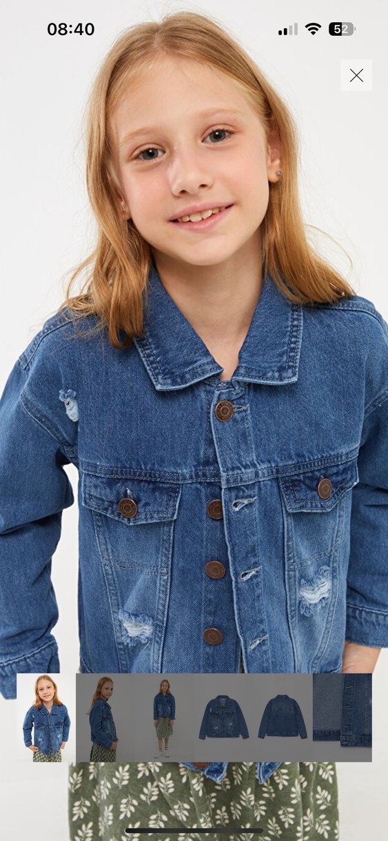 Kız çocuk jean ceket 6-7 yaş - Görsel 3