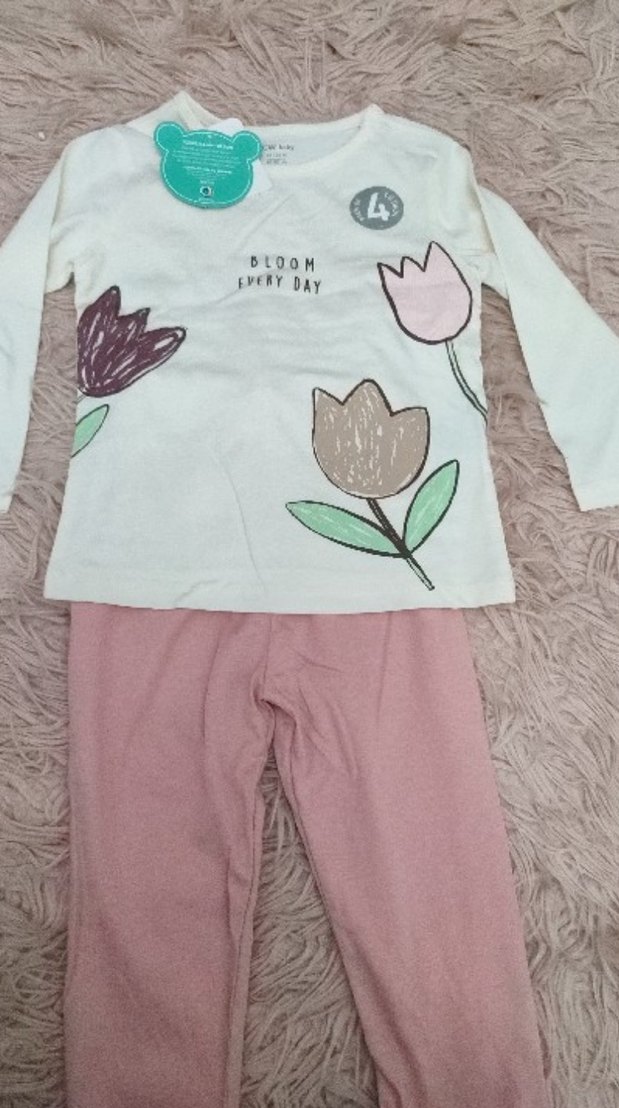 2li Uzun Kollu Baskılı Bebek Kız Takımı - Görsel 3