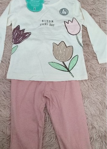 Bebek Kız Uzun Kollu Baskılı 2'li Takım - Görsel 3