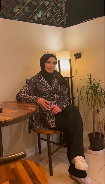 Leopar desenli ceket
