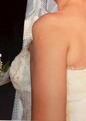 Beyaz Straplez Uzun Prenses Gelinlik - Görsel 8