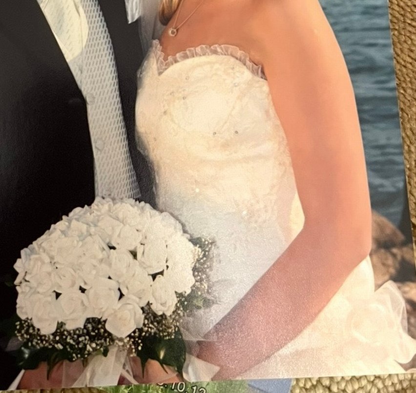 Beyaz Straplez Uzun Prenses Gelinlik - Görsel 4