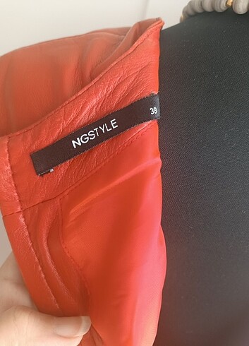 m Beden NG Style 0 Deri Elbise