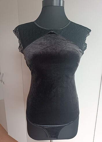Penti Sırt Detaylı Kadife Bodysuit