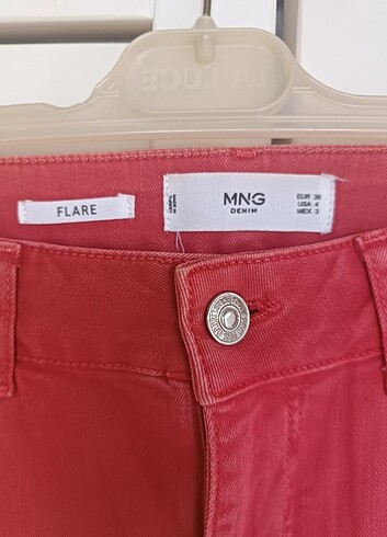 Mango Mango Flare Denim Pantolon