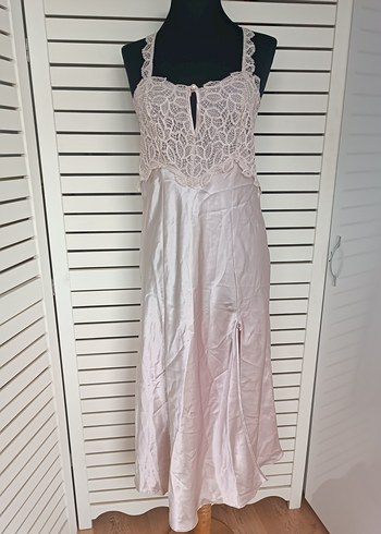 Versace Pembe Dantel Detaylı Gecelik Sabahlık Takım