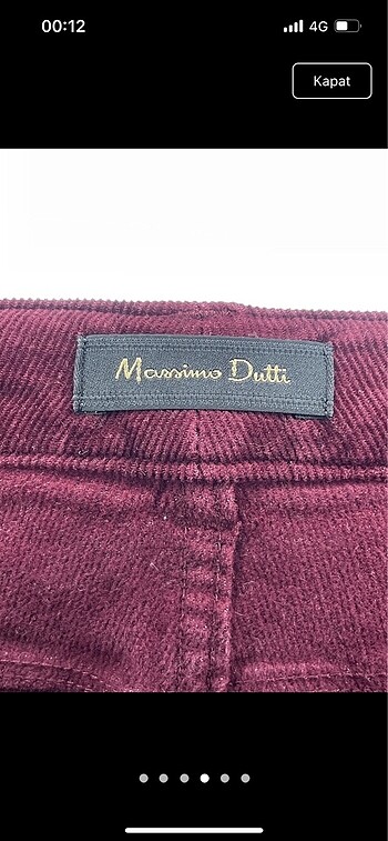 xs Beden Massimo Dutti Kadife Pantolon