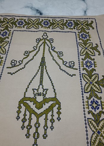 sütlü kahve kanaviçe seccade - Görsel 3