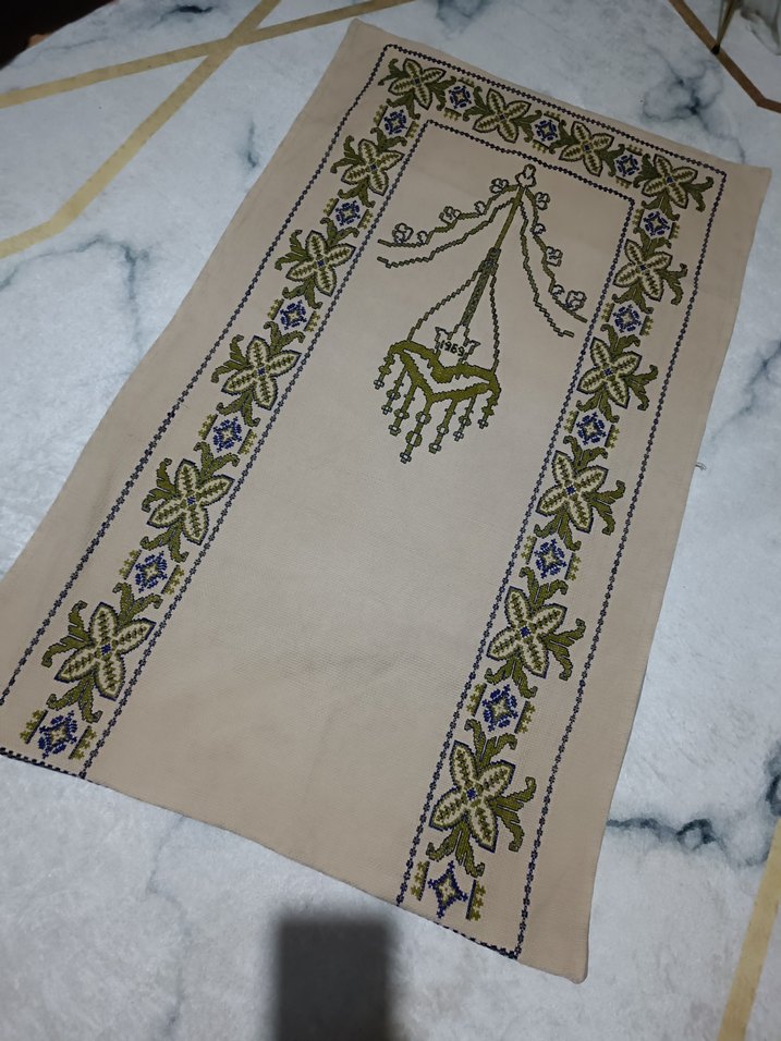 sütlü kahve kanaviçe seccade - Görsel 5