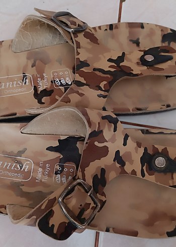 Kahverengi Kamuflajlı Kadın Dolgu  Terlik - Görsel 3