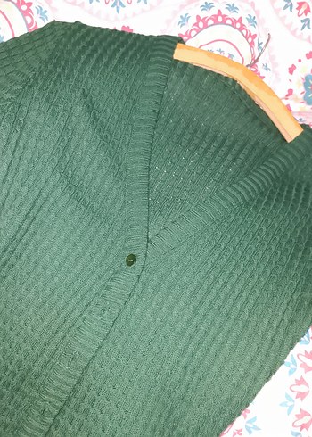 Kadın Yeşil  Hırka - Görsel 3