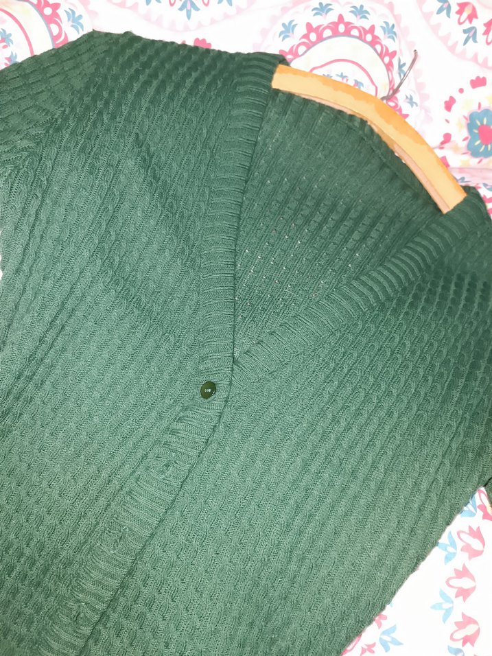 Kadın Yeşil  Hırka - Görsel 3