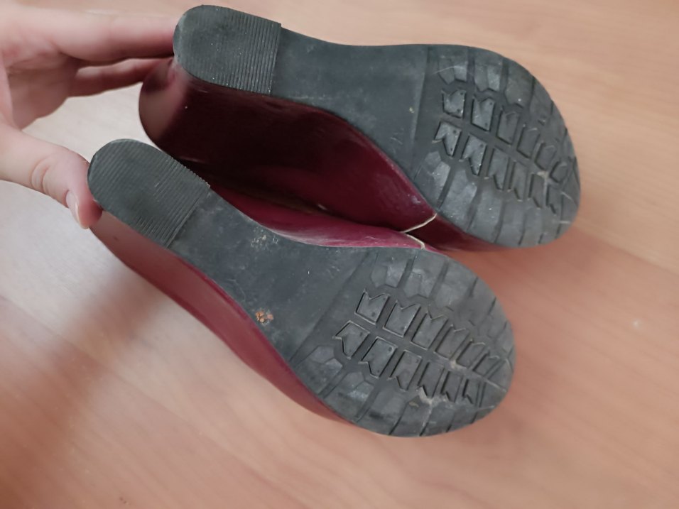 Bordo Dolgu Topuklu Klasik Kadın Ayakkabı - Görsel 4