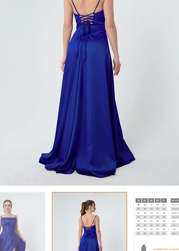 Lafaba saks mavisi abiye Elbise - Görsel 3