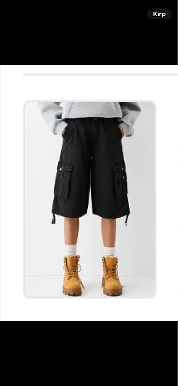 Bershka pamuklu kargo baggy bermuda şort