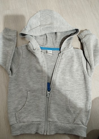 Kapüşonlu Gri Erkek Çocuk Sweatshirt - Görsel 2