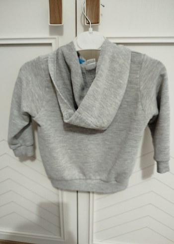 Kapüşonlu Gri Erkek Çocuk Sweatshirt - Görsel 3
