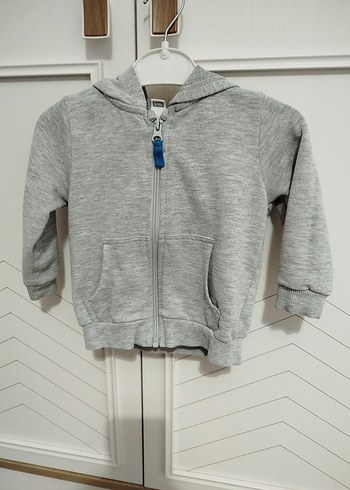 Kapüşonlu Gri Erkek Çocuk Sweatshirt - Görsel 4