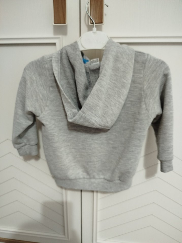 Kapüşonlu Gri Erkek Çocuk Sweatshirt - Görsel 3