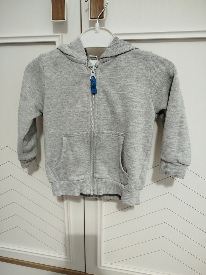 Kapüşonlu Gri Erkek Çocuk Sweatshirt - Görsel 4