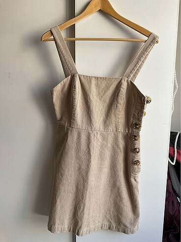 Mango casual kadife krem salopet