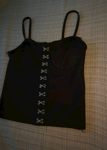 Sheinside Düğmeli Siyah Gotik crop