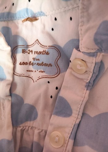 Uzun Kollu Düğmeli Bebek Kız Gömlek - Görsel 3