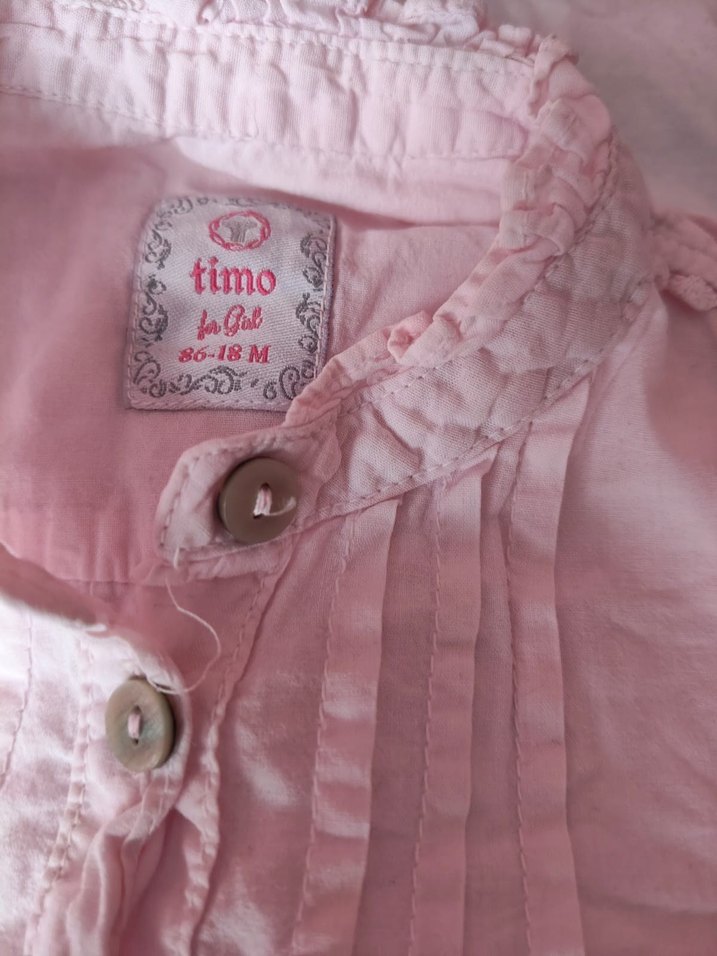 Uzun Kollu Düğmeli Bebek Kız Gömlek - Görsel 4