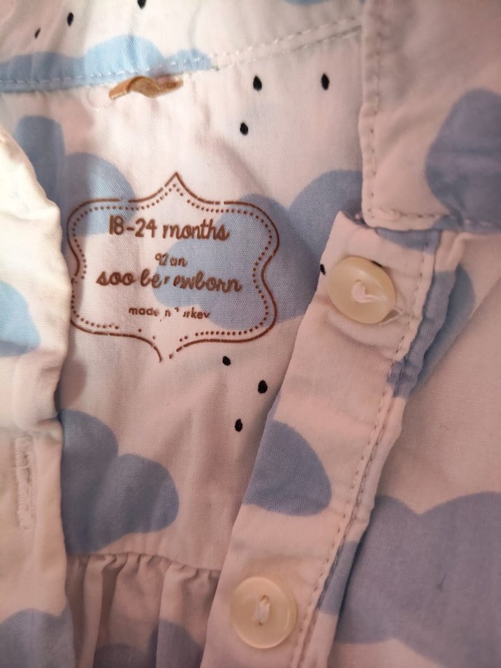 Uzun Kollu Düğmeli Bebek Kız Gömlek - Görsel 3