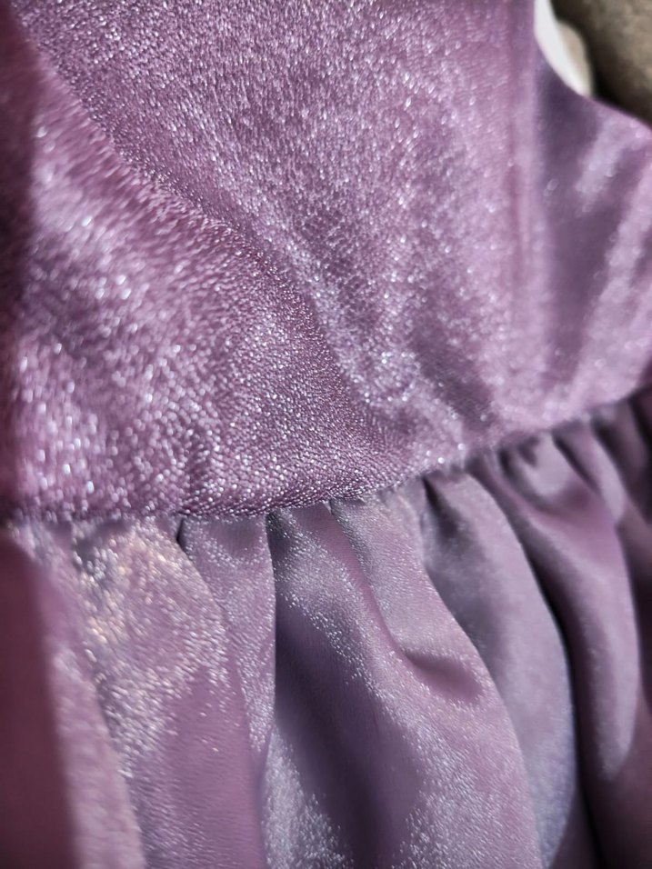 Kız Çocuk Mor Fırfırlı Elbise - Görsel 3